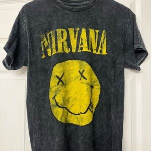 NIRVANA Black and Yellow Short Sleeve Tee
